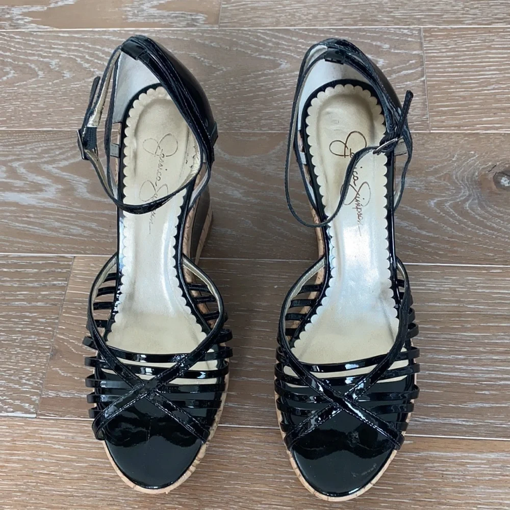 Jessica Simpson Patent Leather Wedge Sandal